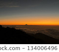 Mount Agung in Bali and sunset seen from Mount Rinjani in Lombok 134006496