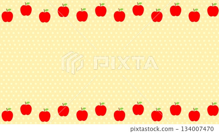 Cute and simple frame background of apples 134007470