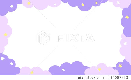 Dreamy cloud and star cute frame background 134007510