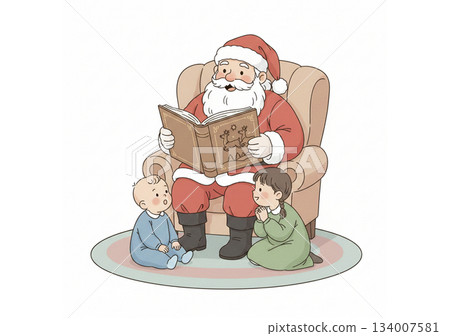 Santa reading a picture book 134007581