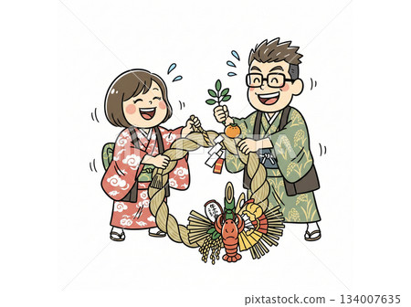 Family making shimenawa 134007635