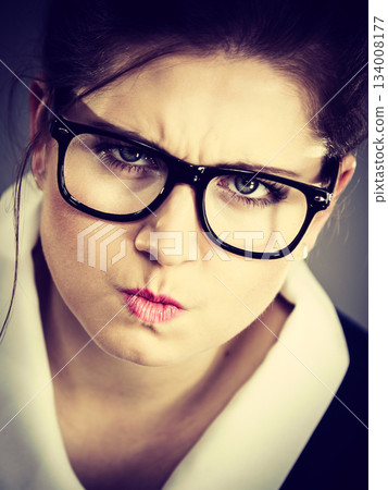 Angry mad bossy businesswoman being furious Angry mad bossy businesswoman being furious 134008177