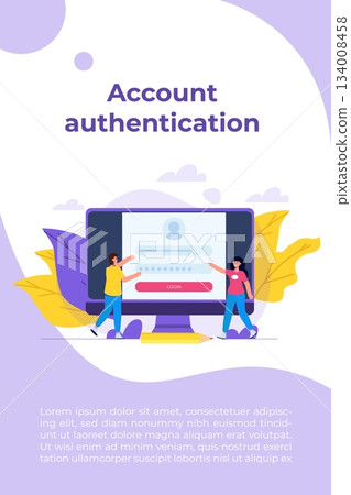 Online registration and sign up, Account authentication concept. Vector UI illustration. 134008458
