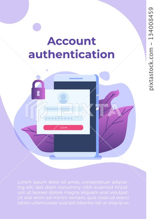 Online registration and sign up, Account authentication concept. Vector UI illustration. 134008459