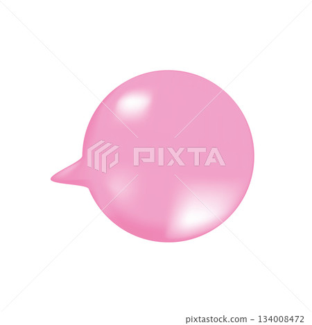 Realistic Pink inflated bubble gum. Vector illustration. 134008472
