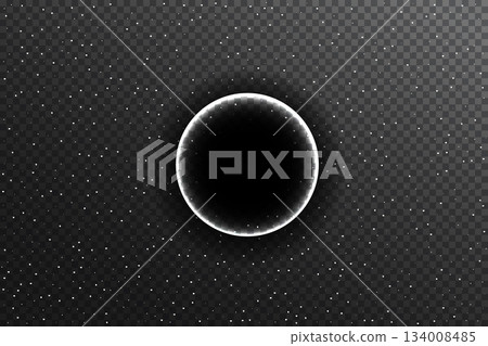 Solar eclipse concept. Realistic vector illustration isolated on dark grey background. Solar eclipse concept. Realistic vector illustration isolated on dark grey background. 134008485