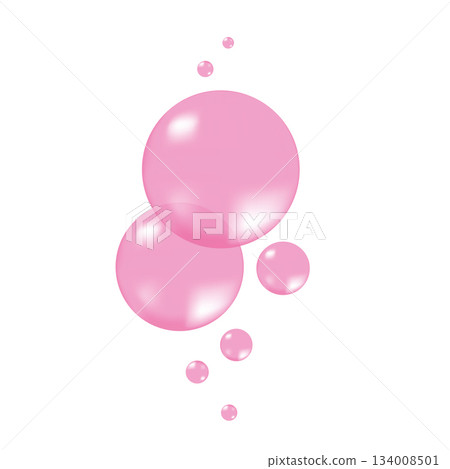 Realistic Pink inflated bubble gum. Vector illustration. Realistic Pink inflated bubble gum. Vector illustration. 134008501