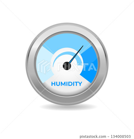 Hygrometer, Humidity meter, Climate control tool. Vector illustration. 134008503
