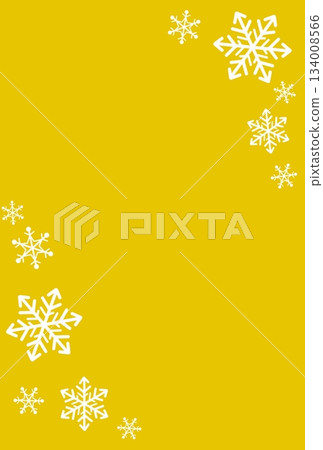 黃色簡約雪花圖案邊框 黃色簡約雪花圖案邊框 134008566