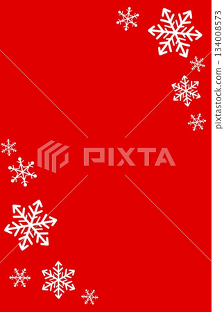 Red simple snowflake frame 134008573