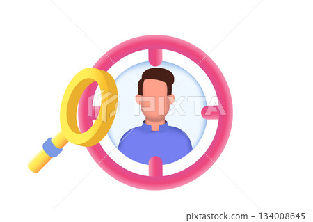 Audience target, customer attraction concept. 3D Vector illustration Audience target, customer attraction concept. 3D Vector illustration 134008645