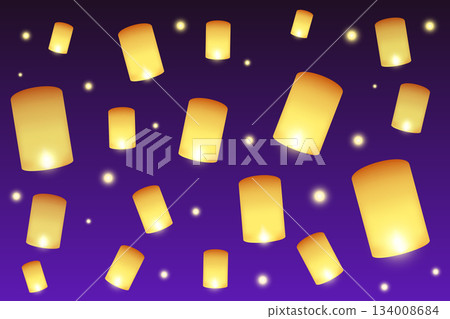 Traditional thai Yi Peng, Loy Krathong sky latern festival. Vector illustrations for banner, website, landing page, flyer. Traditional thai Yi Peng, Loy Krathong sky latern festival. Vector illustrations for banner, website, landing page, flyer. 134008684