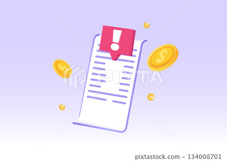 Payment bill due date expiration notification concept. . Vector illustrations for banner, website, landing page, flyer. 134008701