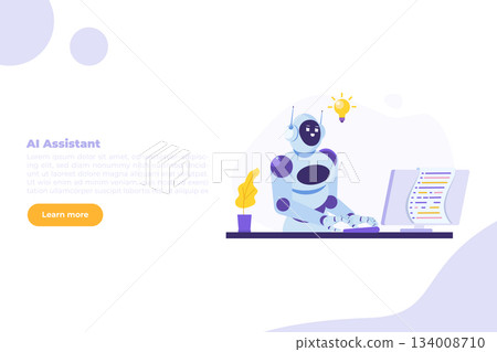Coding bot, chat bot developed concept. Vector illustrations for banner, website, landing page, flyer. 134008710