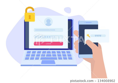 Online registration and sign up, Account authentication concept. Vector UI illustration. 134008902