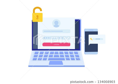 Online registration and sign up, Account authentication concept. Vector UI illustration. 134008903