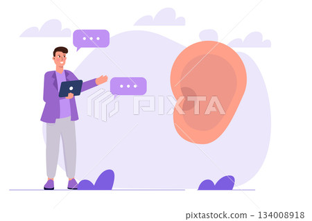 Active listening, listening skill concept.... - Stock Illustration ...