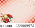 Gorgeous Japanese-style frame background, Japanese paper, New Year's card 134009978