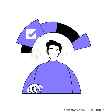 Teamwork concept with cartoon people in flat design for web. Man managing tasks, working by checklist at office with employees team. Vector illustration for social media banner, marketing material. Teamwork concept with cartoon people in flat design for web. Man managing tasks, working by checklist at office with employees team. Vector illustration for social media banner, marketing material. 134010034