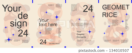 Geometric modern banner with trendy minimalist typography design. Poster templates with dynamic grids of fractal lines in circle and round forms, liquid shapes and text elements. Vector illustration. Geometric modern banner with trendy minimalist typography design. Poster templates with dynamic grids of fractal lines in circle and round forms, liquid shapes and text elements. Vector illustration. 134010507