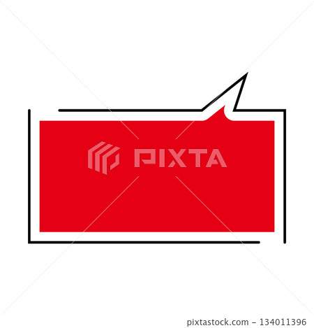 Simple speech bubble illustration, horizontal, square Simple speech bubble illustration, horizontal, square 134011396