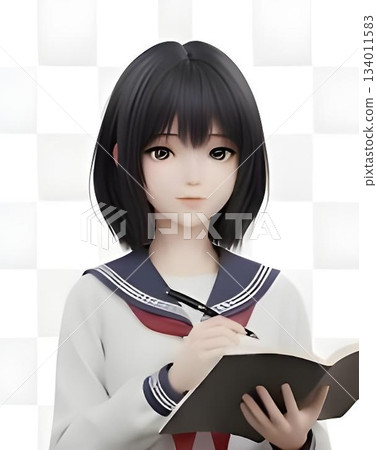 Ogawa Chisana: Beautiful girl with short black hair 134011583