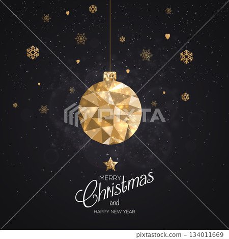 Holiday Christmas car made from triangles 134011669