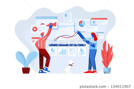 Flat Modern design Illustration of Workflow Management 134011907