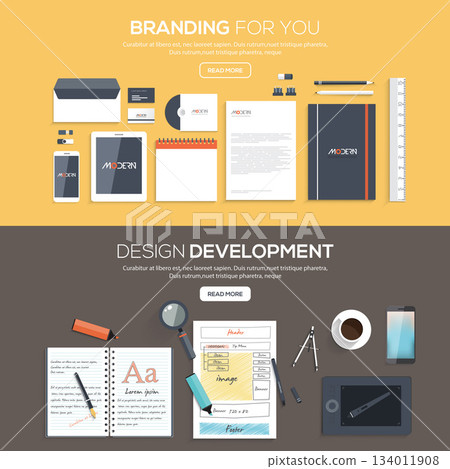 Flat designed banners Flat designed banners 134011908