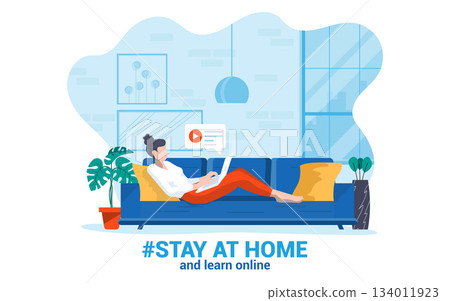 Flat Modern design Illustration of Stay at home 134011923