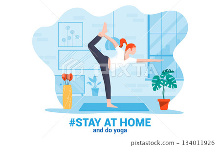 Flat Modern design Illustration of Stay at Home 4 134011926