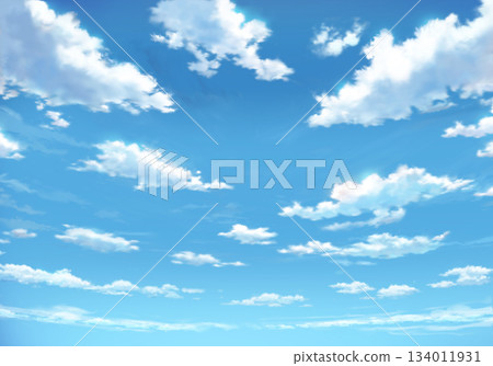 Blue sky, clouds, swaying 134011931