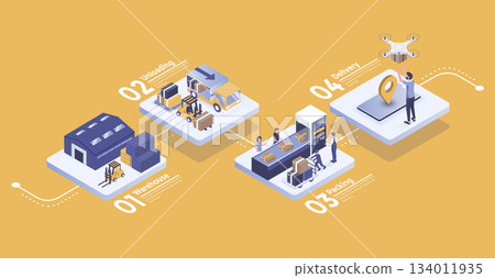 Isometric Infographics design 134011935