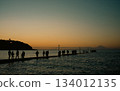 千葉縣原岡碼頭的日落 134012135