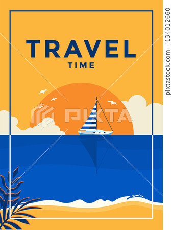 Summer Background Flat design travel time 134012660