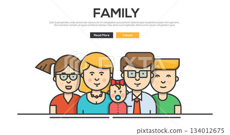 Flat design concept-Family Flat design concept-Family 134012675