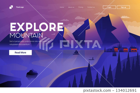 Flat Modern design Illustration of Explore Mountain Flat Modern design Illustration of Explore Mountain 134012691