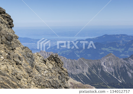 Hike to Schesaplana in Brand, Vorarlberg, Austria, with views of Ratikon mountain range and distant valleys Hike to Schesaplana in Brand, Vorarlberg, Austria, with views of Ratikon mountain range and distant valleys 134012757
