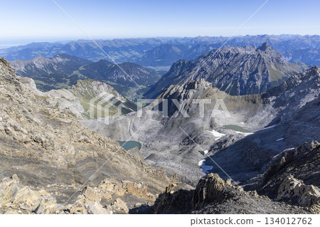 Hiking to Schesaplana in Brand Vorarlberg Austria with stunning views of the Ratikon mountain range 134012762