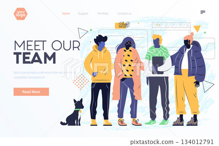 Flat Modern design Illustration of Meet our team Flat Modern design Illustration of Meet our team 134012791