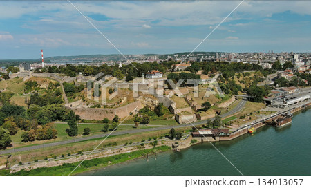 Kalemegdan fort in Belgrade Serbia and Save river Kalemegdan fort in Belgrade Serbia and Save river 134013057