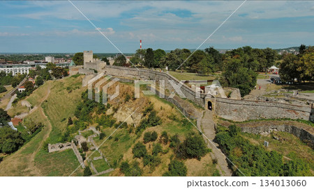 Kalemegdan fort in Belgrade Serbia and Save river Kalemegdan fort in Belgrade Serbia and Save river 134013060