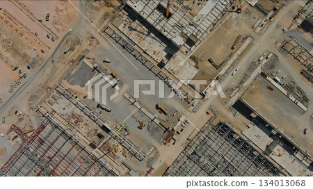 Industrial construction site construction equipment and materials 134013068