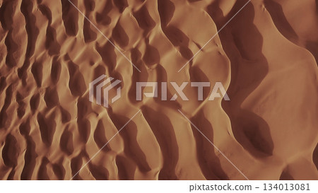 Aerial top view on sand dunes in desert Aerial top view on sand dunes in desert 134013081