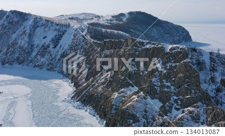Khoboy rock cape on Baikal lake 134013087