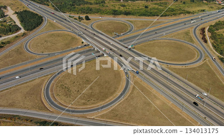 Road interchange or highway intersection. Junction transportation 134013175