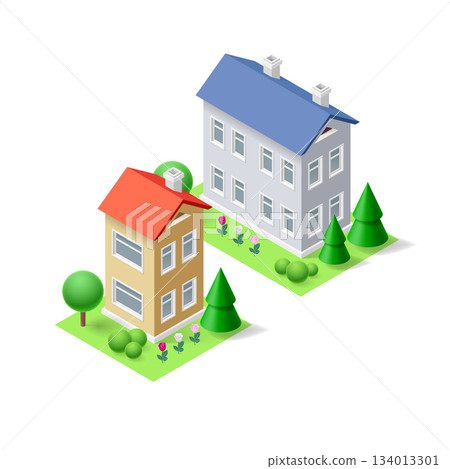Isometric buildings Isometric buildings 134013301