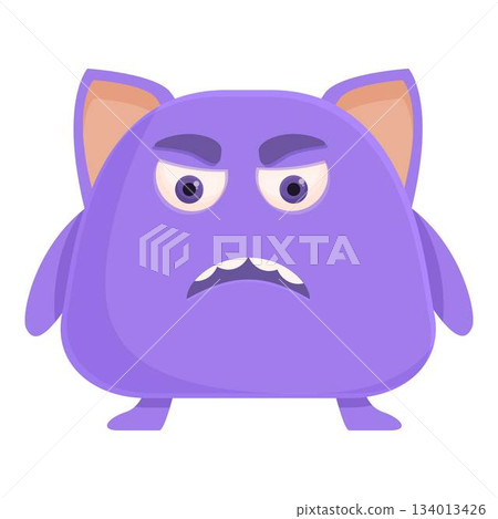 Violet monster icon cartoon vector. Gremlin cute kind 134013426