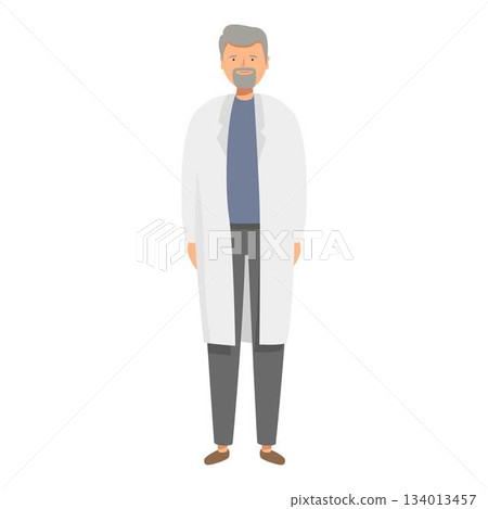 Senior doctor wearing white coat standing with hands in pockets Senior doctor wearing white coat standing with hands in pockets 134013457