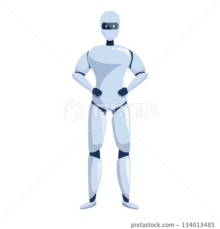 Modern robot standing with hands on hips 134013485